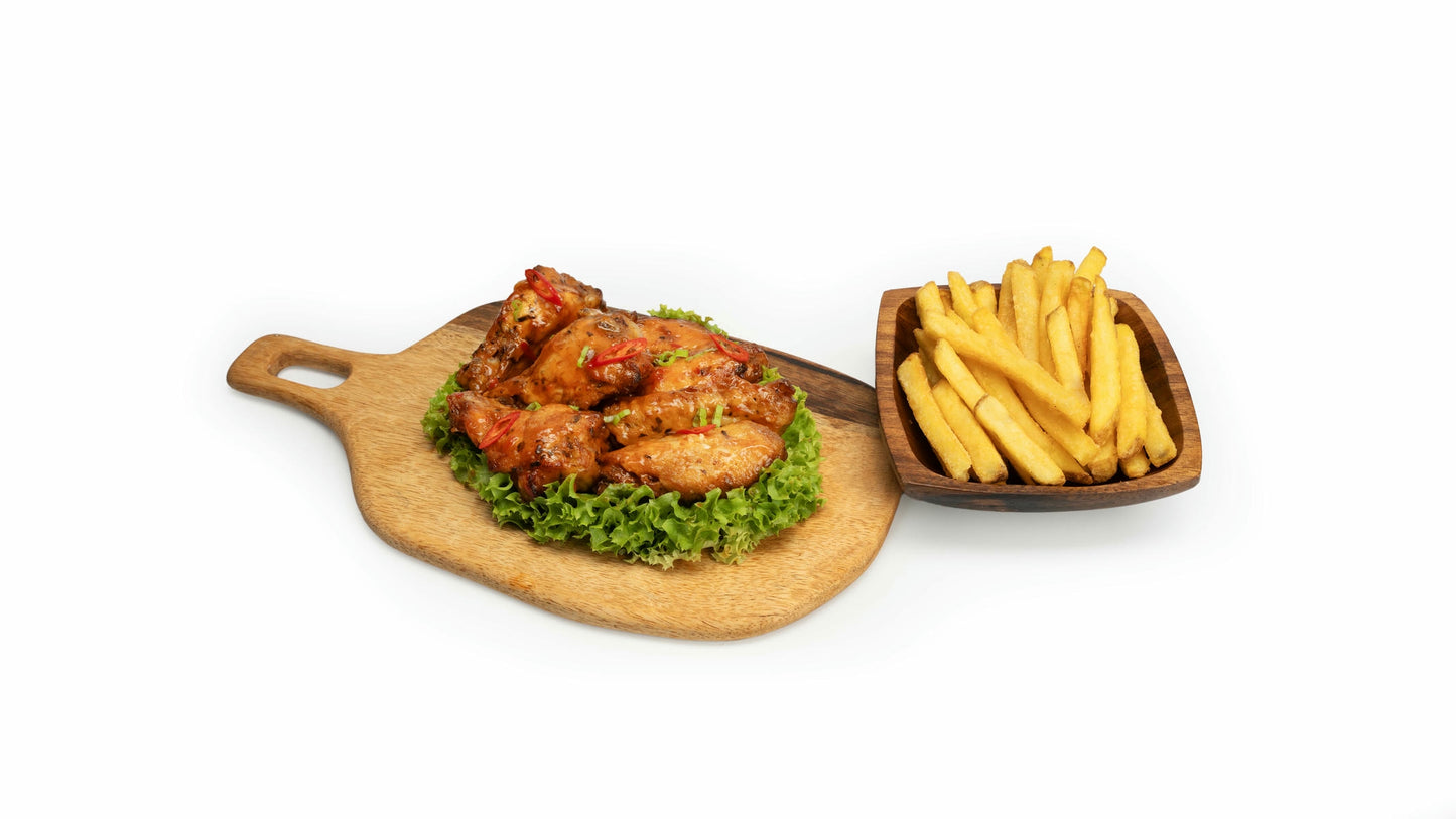 Ailes de poulet sauces miel et ail