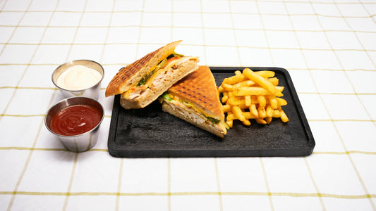 Grilled Chicken Breast Slice in Ciabatta Bread with Spinach